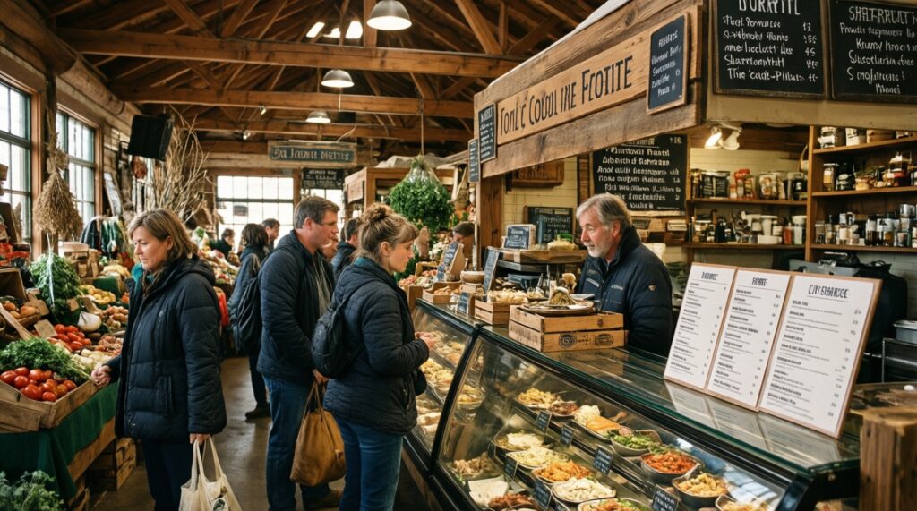 Гастрономическая карта края: местные продукты, рынки, фермы и лучшие места с кухней региона - иллюстрация